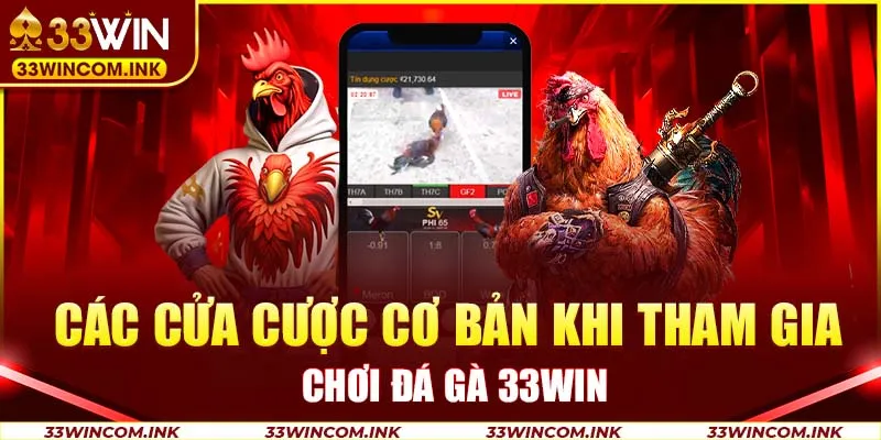 Các cửa cược cơ bản khi tham gia chơi đá gà 33Win