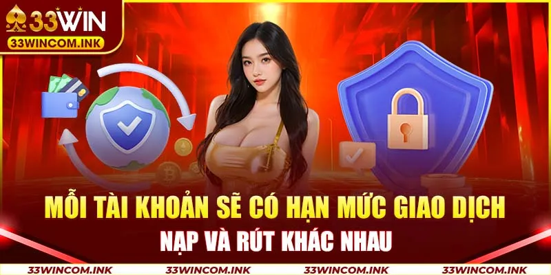 Mỗi tài khoản sẽ có hạn mức giao dịch nạp và rút khác nhau